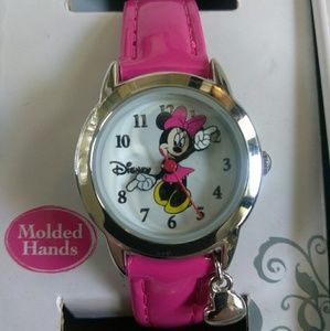 Disney|Minnie Mouse Watch, NIB, Pink Band, Charm
